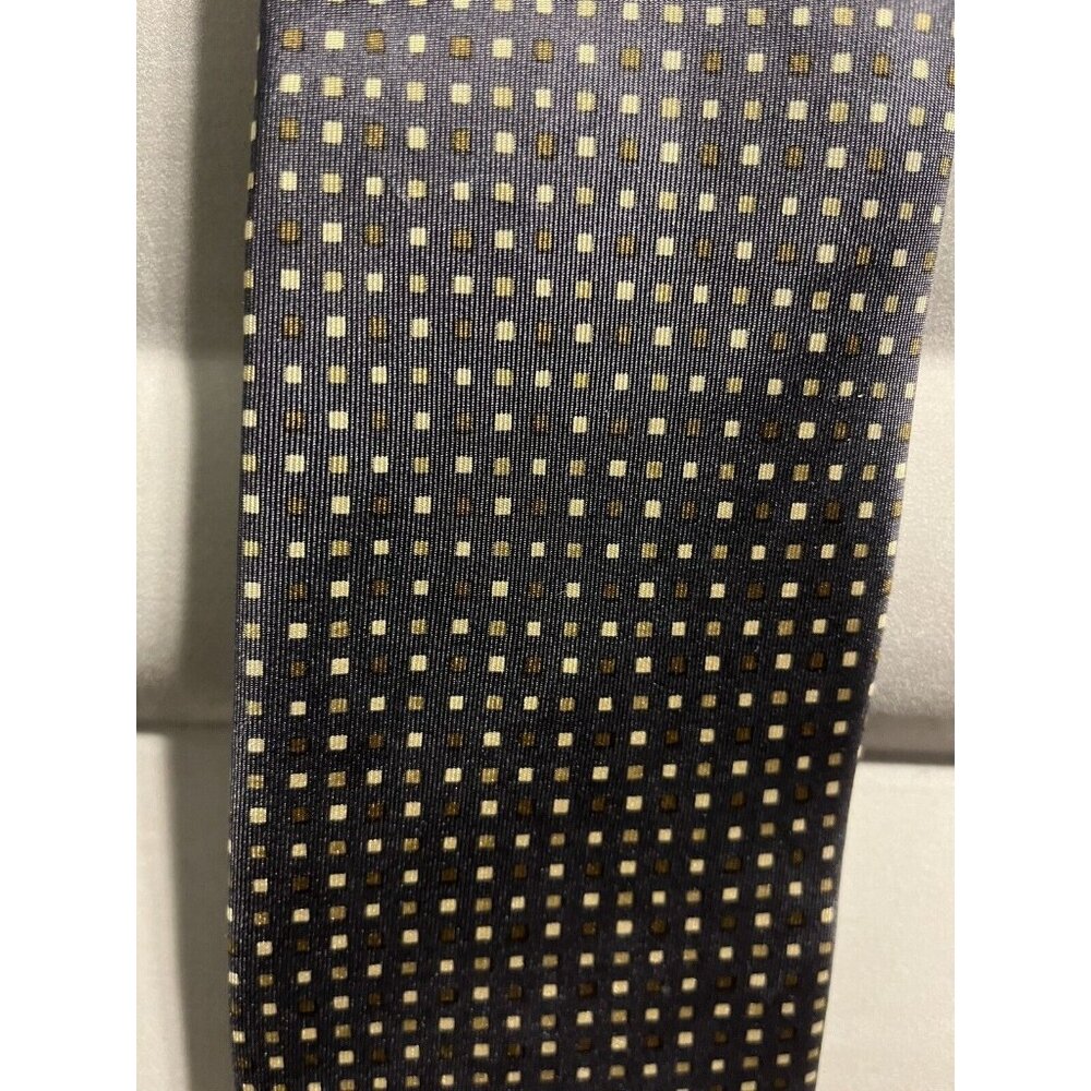 Eduardo Lugi‎ 100% Silk Gray Dot Tie Made in Italy 61.5x3.5
